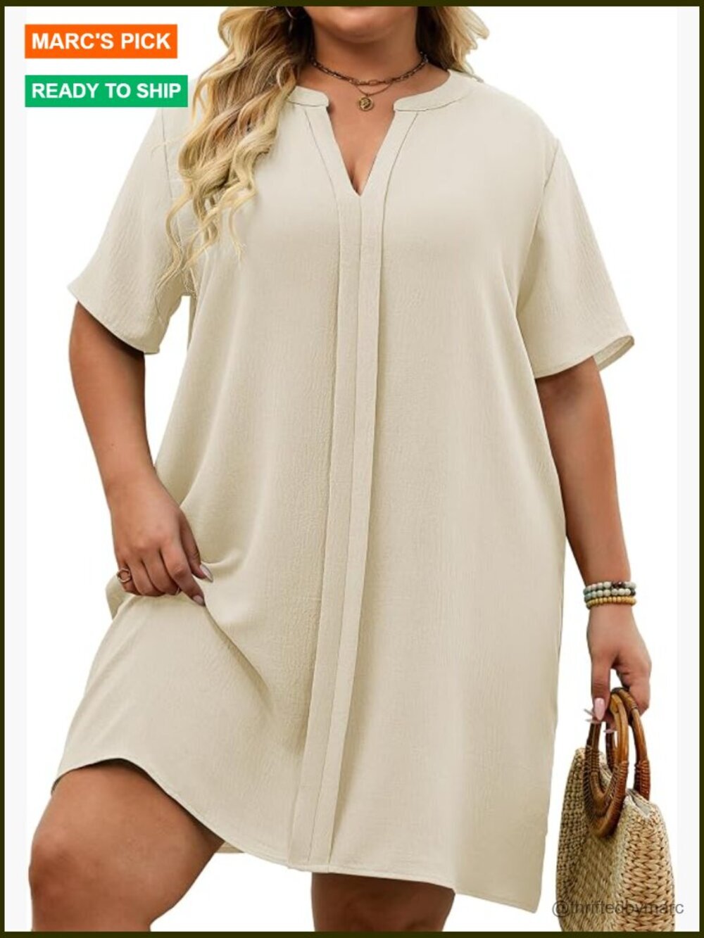 Plus Size Swimsuit Coverup V Neck Short Sleeve Beach Dress XL-5X